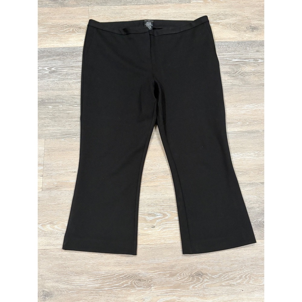 Max & Mia Black Wide Leg Crop Flare Dress Pants XB7394-3687US Womens Large